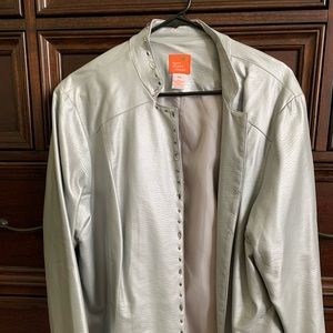 FAUX LEATHER SILVER JACKET